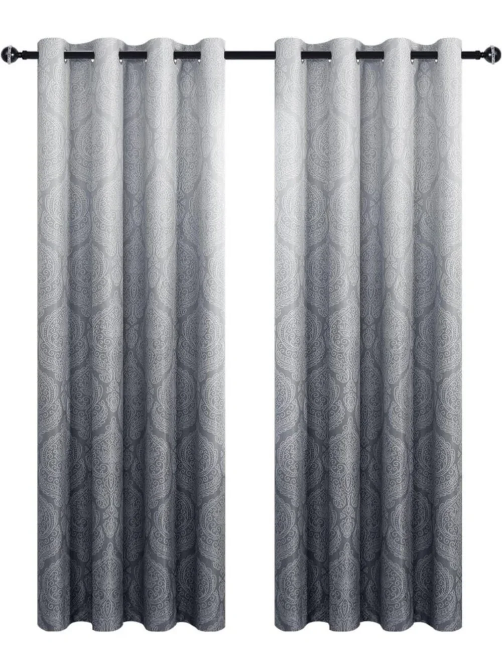 Ombre Blackout Curtains - Thermal Insulated Grommet Drapes, 52x84